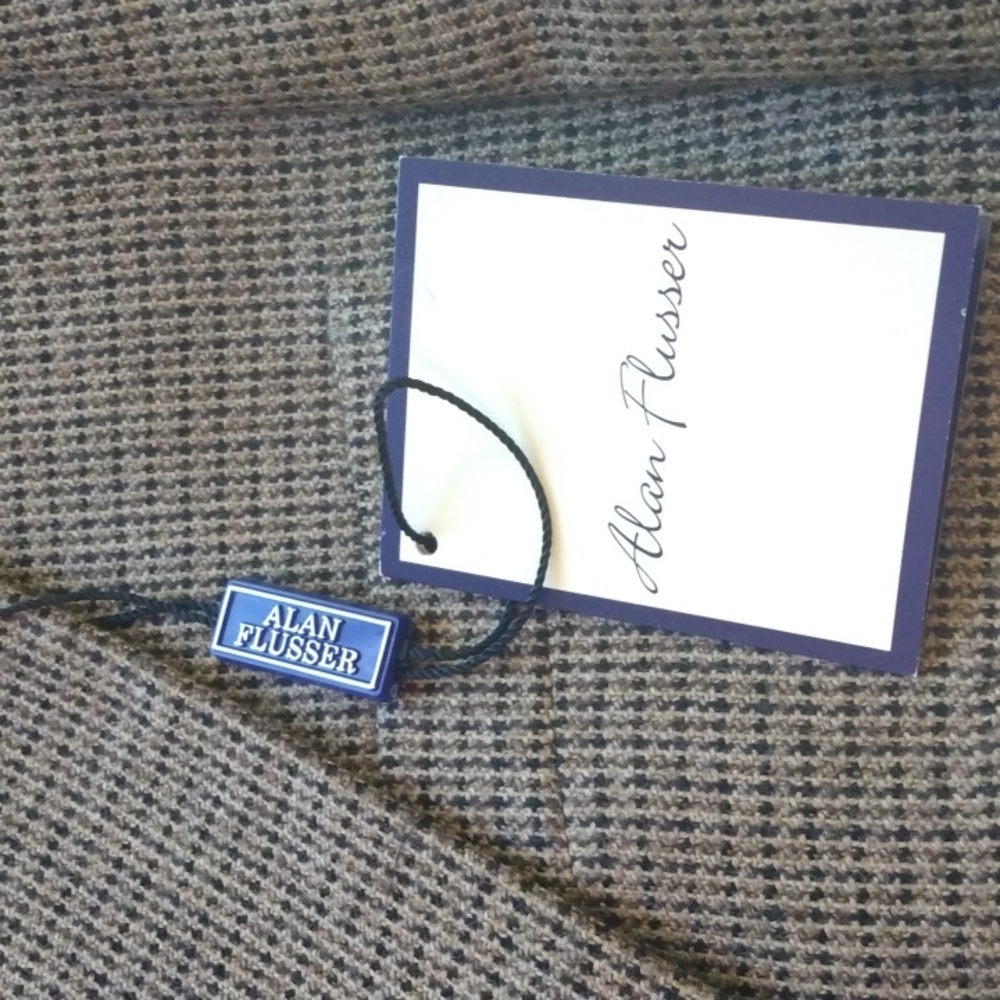 NWT Alan Flusser Brown Lambswool/Cashmere Sport Jacket  40R - Picture 4 of 16